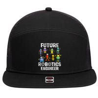 Future Robotics Engineer Funny Robot Engineering 7 Panel Mesh Trucker Snapback Hat