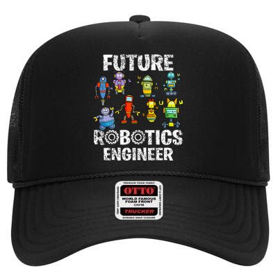 Future Robotics Engineer Funny Robot Engineering High Crown Mesh Back Trucker Hat