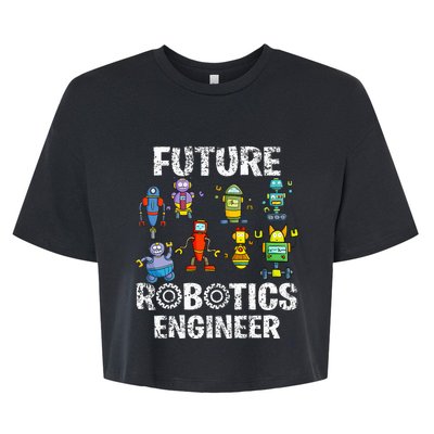 Future Robotics Engineer Funny Robot Engineering Bella+Canvas Jersey Crop Tee