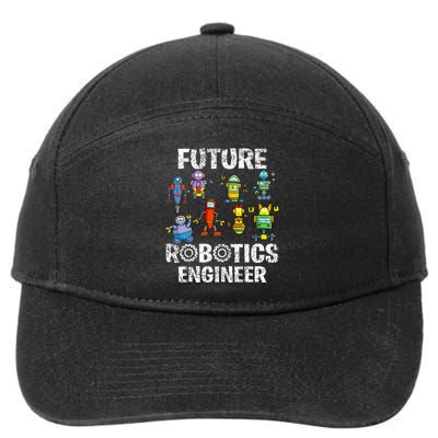 Future Robotics Engineer Funny Robot Engineering 7-Panel Snapback Hat