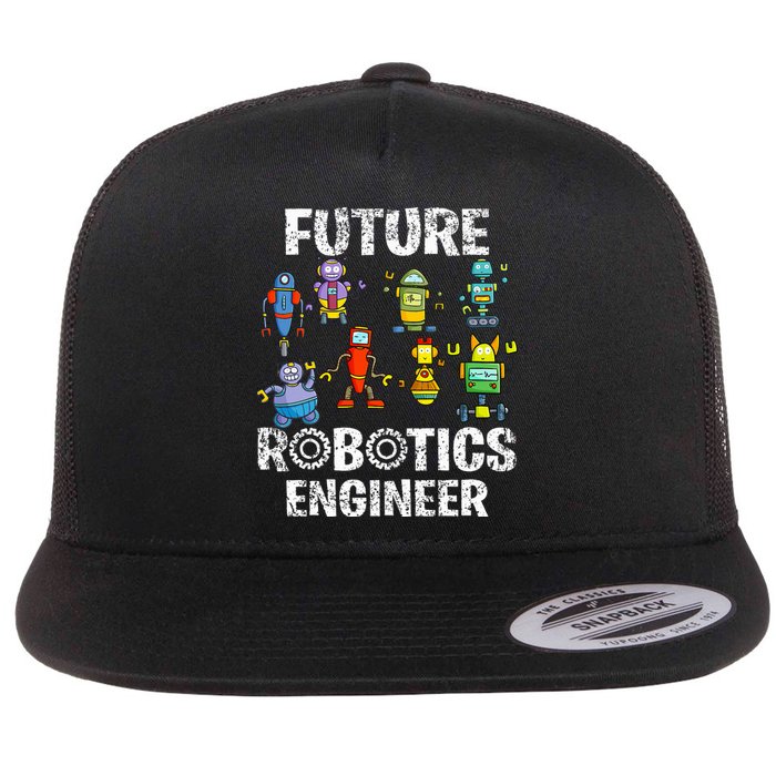 Future Robotics Engineer Funny Robot Engineering Flat Bill Trucker Hat