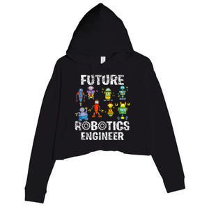 Future Robotics Engineer Funny Robot Engineering Crop Fleece Hoodie