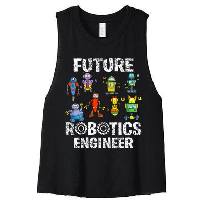 Future Robotics Engineer Funny Robot Engineering Women's Racerback Cropped Tank