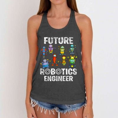 Future Robotics Engineer Funny Robot Engineering Women's Knotted Racerback Tank