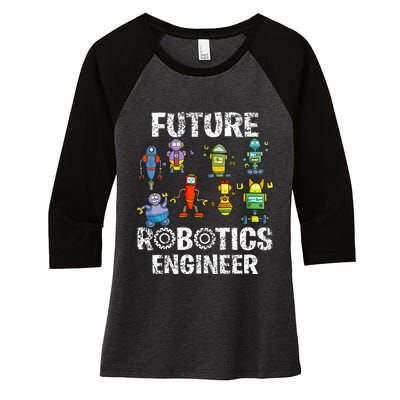 Future Robotics Engineer Funny Robot Engineering Women's Tri-Blend 3/4-Sleeve Raglan Shirt