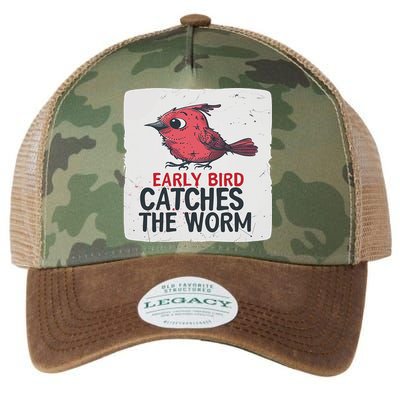 Funny Red Early Bird Costume For Worm Idiom Speech Lovers Legacy Tie Dye Trucker Hat