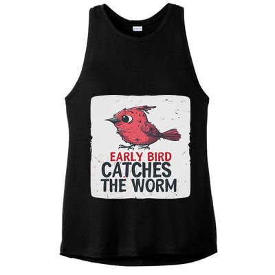 Funny Red Early Bird Costume For Worm Idiom Speech Lovers Ladies PosiCharge Tri-Blend Wicking Tank