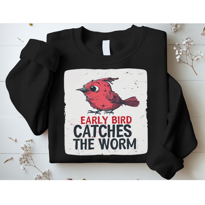 Funny Red Early Bird Costume For Worm Idiom Speech Lovers Sweatshirt
