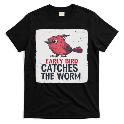 Funny Red Early Bird Costume For Worm Idiom Speech Lovers T-Shirt