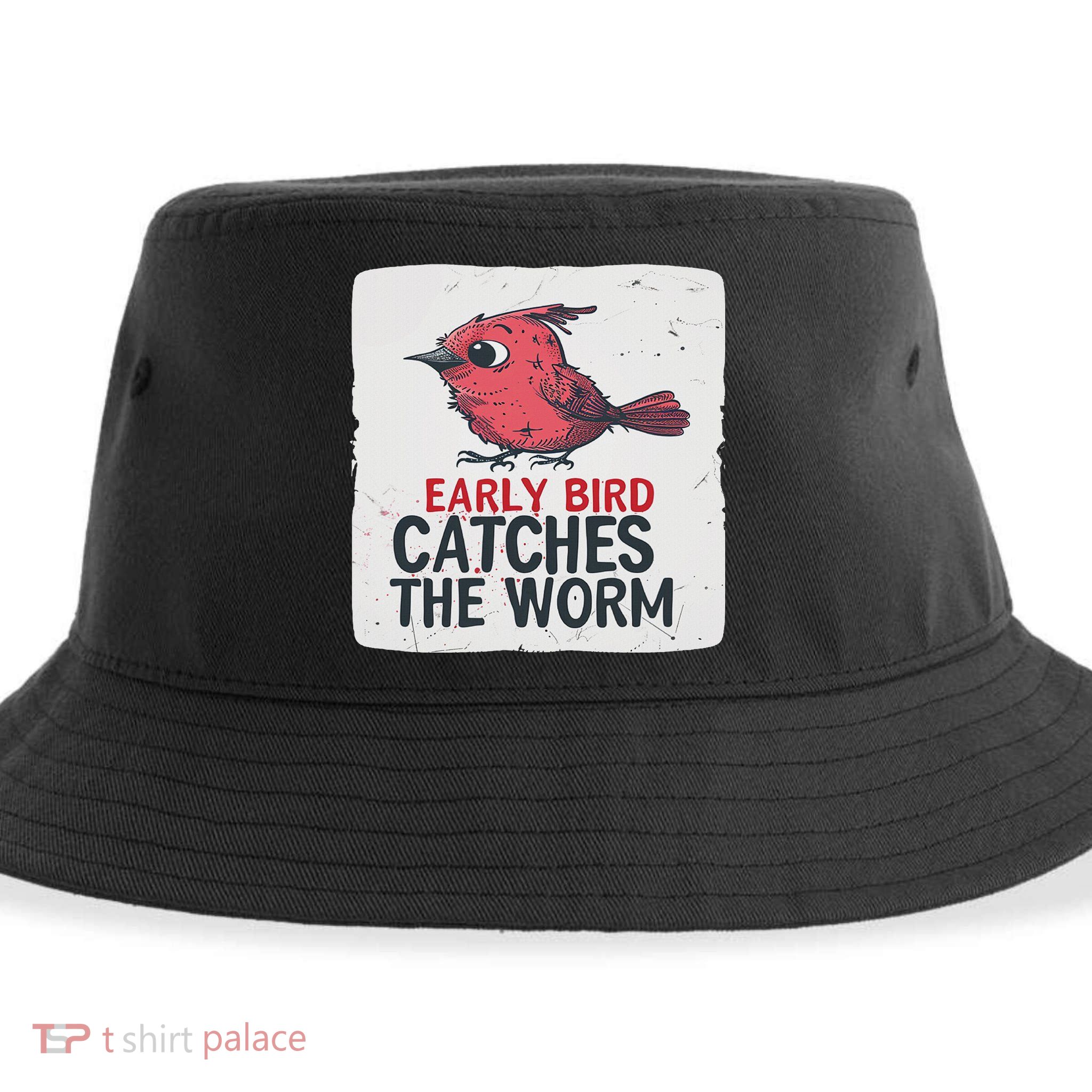 Funny Red Early Bird Costume For Worm Idiom Speech Lovers Sustainable Bucket Hat