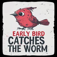 Funny Red Early Bird Costume For Worm Idiom Speech Lovers Drawstring Bag