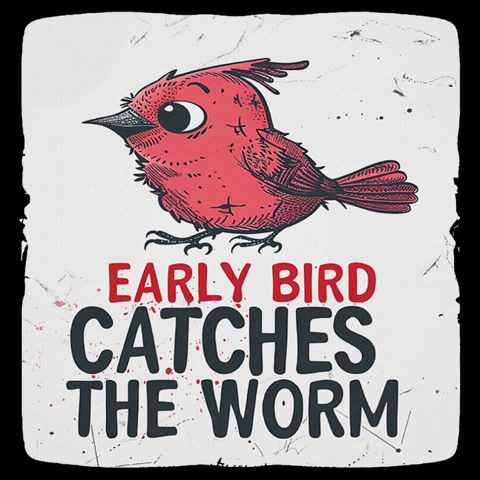 Funny Red Early Bird Costume For Worm Idiom Speech Lovers Drawstring Bag