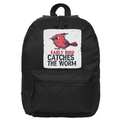 Funny Red Early Bird Costume For Worm Idiom Speech Lovers 16 in Basic Backpack