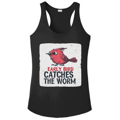 Funny Red Early Bird Costume For Worm Idiom Speech Lovers Ladies PosiCharge Competitor Racerback Tank