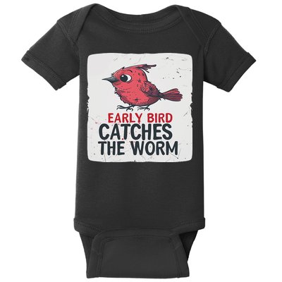 Funny Red Early Bird Costume For Worm Idiom Speech Lovers Baby Bodysuit