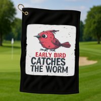 Funny Red Early Bird Costume For Worm Idiom Speech Lovers Golf Towel