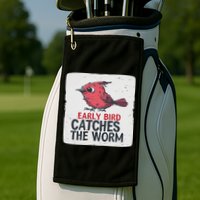 Funny Red Early Bird Costume For Worm Idiom Speech Lovers Golf Towel