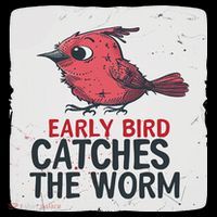 Funny Red Early Bird Costume For Worm Idiom Speech Lovers Womens T-Shirt