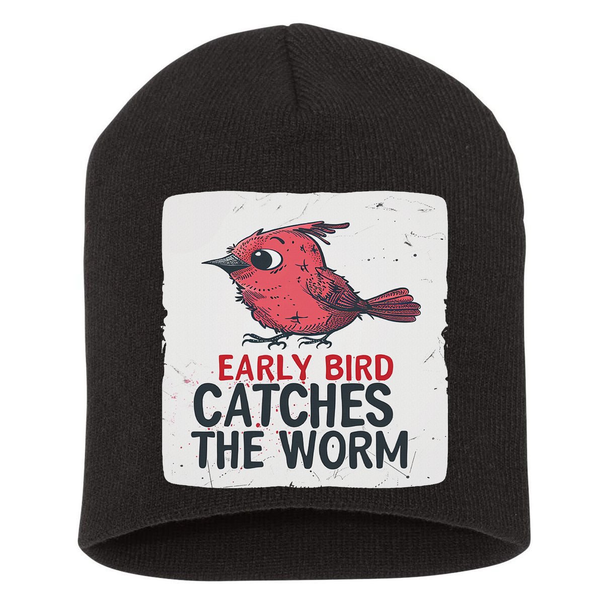 Funny Red Early Bird Costume For Worm Idiom Speech Lovers Short Acrylic Beanie