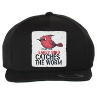 Funny Red Early Bird Costume For Worm Idiom Speech Lovers Wool Snapback Cap