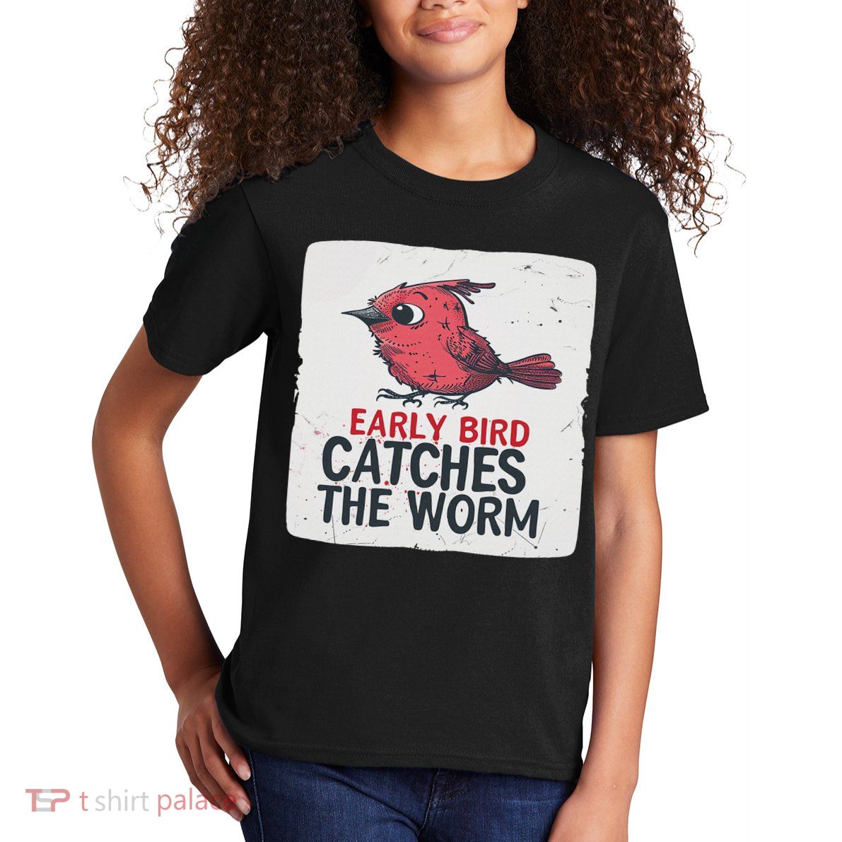 Funny Red Early Bird Costume For Worm Idiom Speech Lovers Kids T-Shirt