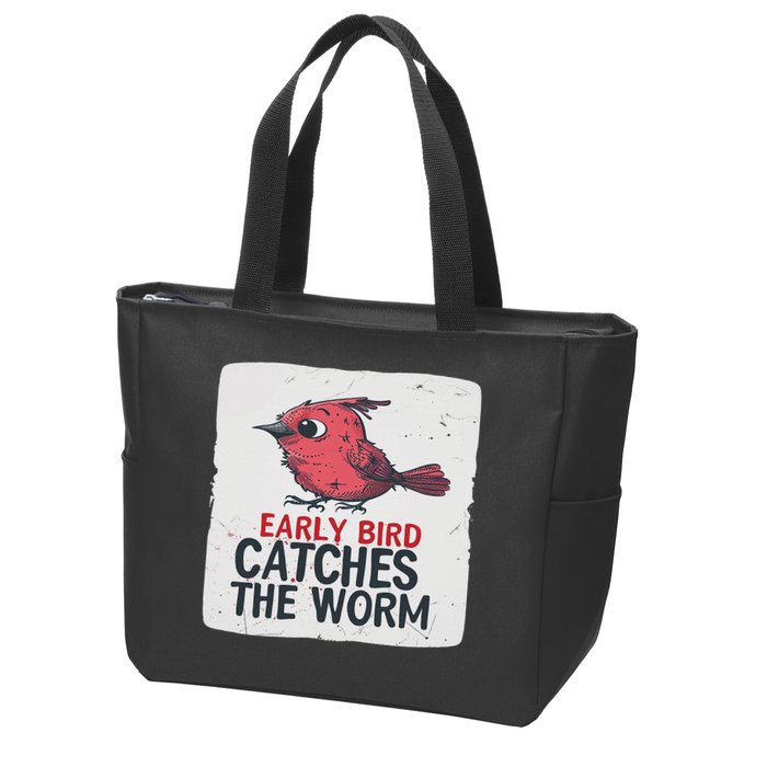 Funny Red Early Bird Costume For Worm Idiom Speech Lovers Zip Tote Bag