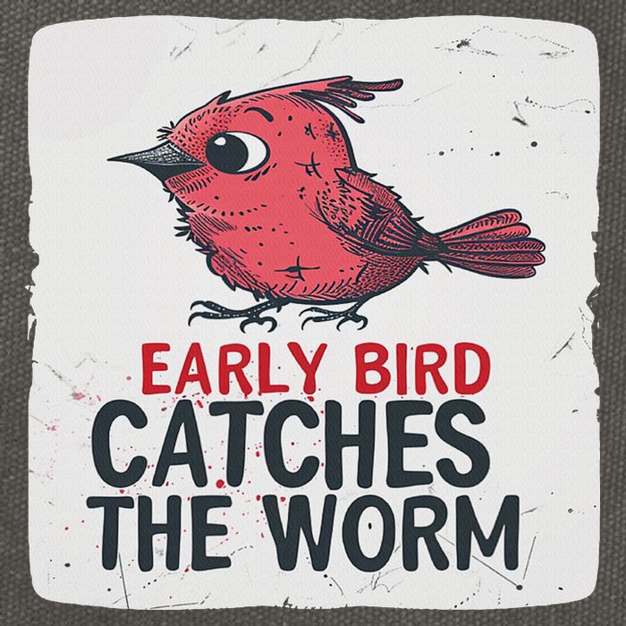 Funny Red Early Bird Costume For Worm Idiom Speech Lovers Cotton Canvas Backpack