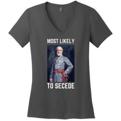 Funny Robert E. Lee Secede Civil War Secession Women's V-Neck T-Shirt