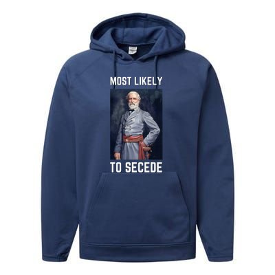 Funny Robert E. Lee Secede Civil War Secession Performance Fleece Hoodie