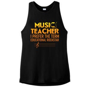 Funny Retro Educational Rockstar Music Teacher Gift Ladies PosiCharge Tri-Blend Wicking Tank