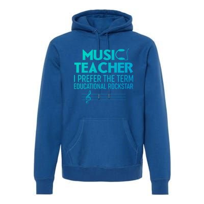 Funny Retro Educational Rockstar Music Teacher Gift Premium Hoodie