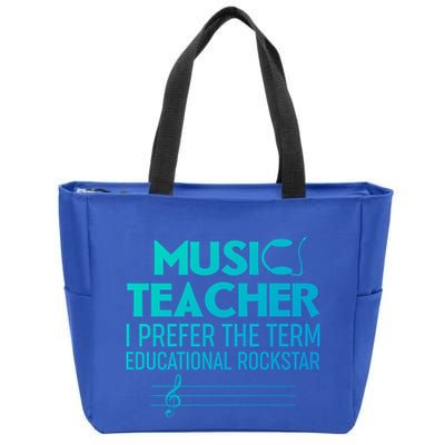 Funny Retro Educational Rockstar Music Teacher Gift Zip Tote Bag