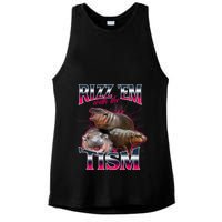 Funny Rizz Em With The Tism Meme Moo Deng Baby Hippo Ladies PosiCharge Tri-Blend Wicking Tank