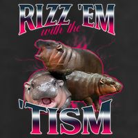 Funny Rizz Em With The Tism Meme Moo Deng Baby Hippo Cool Comfort Performance Bucket Hat