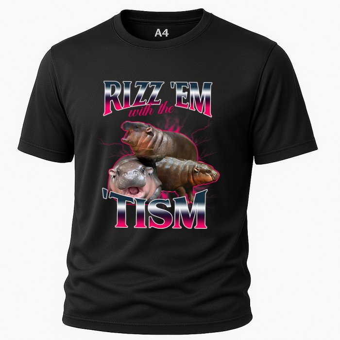 Funny Rizz Em With The Tism Meme Moo Deng Baby Hippo Performance Shirt