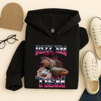 Funny Rizz Em With The Tism Meme Moo Deng Baby Hippo Hoodie