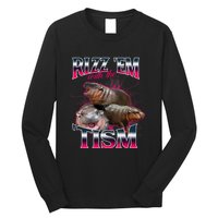 Funny Rizz Em With The Tism Meme Moo Deng Baby Hippo Long Sleeve Shirt