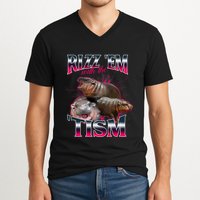 Funny Rizz Em With The Tism Meme Moo Deng Baby Hippo V-Neck T-Shirt