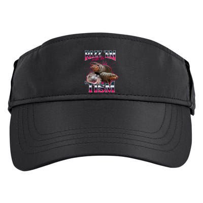 Funny Rizz Em With The Tism Meme Moo Deng Baby Hippo Adult Drive Performance Visor