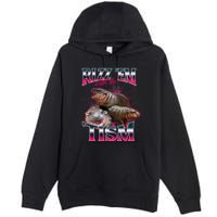 Funny Rizz Em With The Tism Meme Moo Deng Baby Hippo Premium Pullover Hoodie