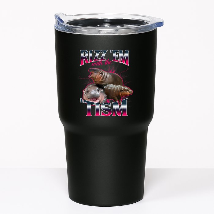 Funny Rizz Em With The Tism Meme Moo Deng Baby Hippo Tumbler