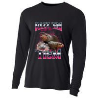 Funny Rizz Em With The Tism Meme Moo Deng Baby Hippo Cooling Performance Long Sleeve Crew