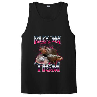 Funny Rizz Em With The Tism Meme Moo Deng Baby Hippo PosiCharge Competitor Tank