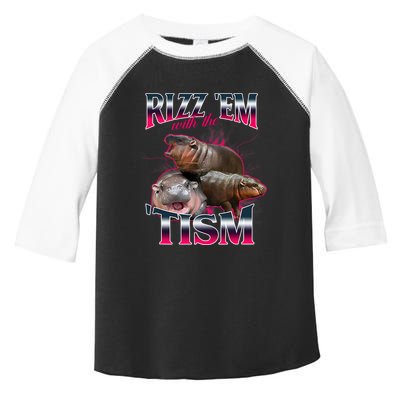 Funny Rizz Em With The Tism Meme Moo Deng Baby Hippo Toddler Fine Jersey T-Shirt