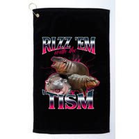 Funny Rizz Em With The Tism Meme Moo Deng Baby Hippo Golf Towel
