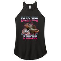 Funny Rizz Em With The Tism Meme Moo Deng Baby Hippo Women's Perfect Tri Rocker Tank