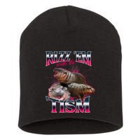 Funny Rizz Em With The Tism Meme Moo Deng Baby Hippo Short Acrylic Beanie