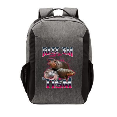 Funny Rizz Em With The Tism Meme Moo Deng Baby Hippo Vector Backpack