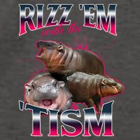Funny Rizz Em With The Tism Meme Moo Deng Baby Hippo Vector Backpack