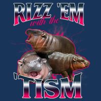 Funny Rizz Em With The Tism Meme Moo Deng Baby Hippo Infant Baby Jersey Bodysuit
